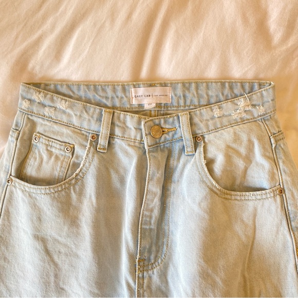 Grey Lab Light Wash High Rise Wide Leg Jeans 27 - Picture 6 of 7